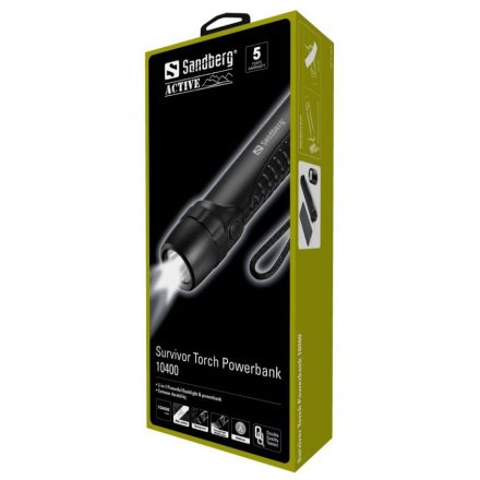 Sandberg Survivor Torch Powerbank 10400 külső akkumulátor és zseblámpa (420-41)