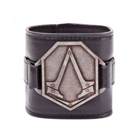   Assassin's Creed - PU Wristband with Metal Logo Patch (karpánt)