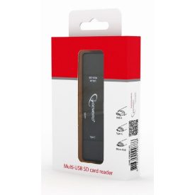 Multi-USB SD kártya olvasó (Gembird)(UHB-CR3IN1-01)