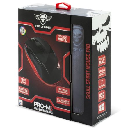 Spirit of Gamer PRO-M3 egér + egérpad szett (S-PM3)
