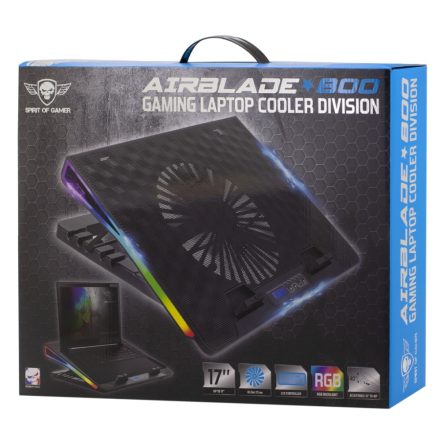 Spirit of Gamer Airblade 800 RGB 17" notebook hűtőpad (SOG-VE800RGB)