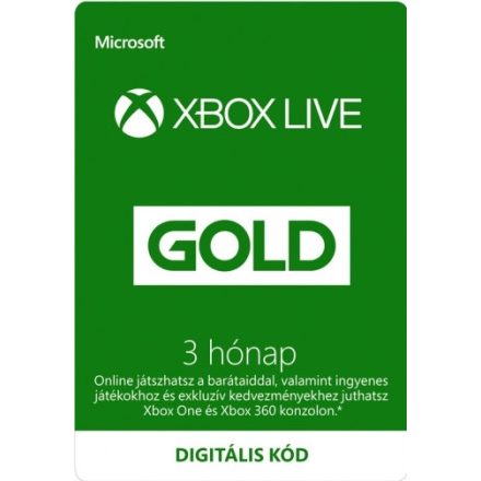 Xbox LIVE Gold előfizetés 3 hónap (digitális kód)