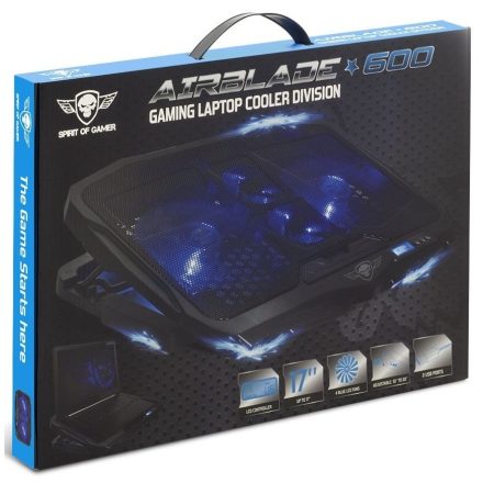 Spirit of Gamer Airblade 500 Blue 17" notebook hűtőpad (SOG-VE500BL)