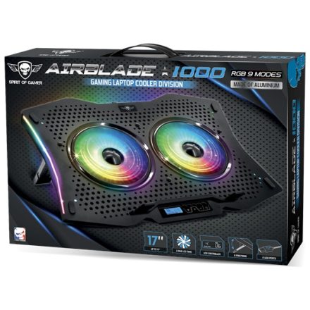 Spirit of Gamer Airblade 1000 RGB 17" notebook hűtőpad (SOG-VE1000RGB)