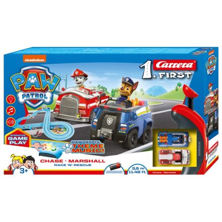 Carrera FIRST - Paw Patrol (Mancs őrjárat) Race 'N' Rescue versenypálya 3,5m (63032)