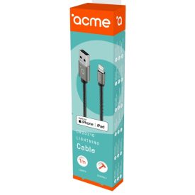 ACME CB2021G Lightning MFI kábel szürke 1m