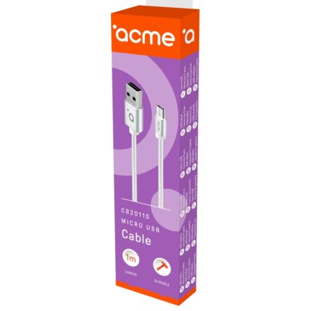 ACME CB2011S micro USB kábel ezüst 1m