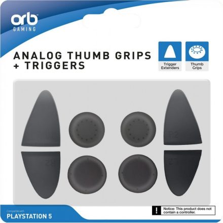 ORB DualSense (PS5) kontroller analóg védőgumi és ravasz kiegészítő szett (8 darabos)