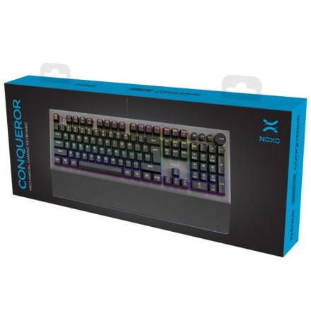NOXO Conqueror mechanikus gaming billentyűzet (red switch) (magyar kiosztás)