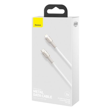Baseus Cafule USB-C Lightning kábel, PD, 20W, 2 m (fehér) (CATLJK-B02)