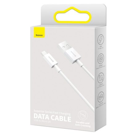 Baseus Superior USB-Micro USB kábel, 2A, 1m (fehér) (CAMYS-02)