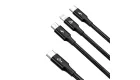 Baseus Rapid Series USB-C 3 az 1-ben kábel, mikro USB / Lightning / USB-C, 20 W, 1,5 m (fekete) (CAMLT-SC01)