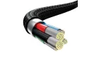 Baseus Rapid Series USB-C 3 az 1-ben kábel, mikro USB / Lightning / USB-C, 20 W, 1,5 m (fekete) (CAMLT-SC01)