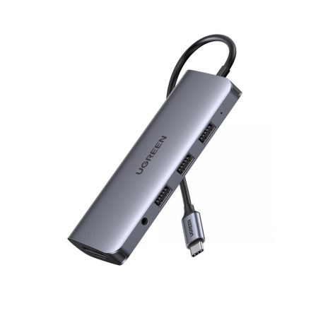 UGREEN 10 az 1-ben HUB USB-C (HDMI 4K adapter + 3x USB 3.0 + Type-C PD + RJ45 + SD + Micro SD + VGA + AUX) (szürke)