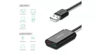 UGREEN 15 cm-es USB külső hangkártya (fekete)