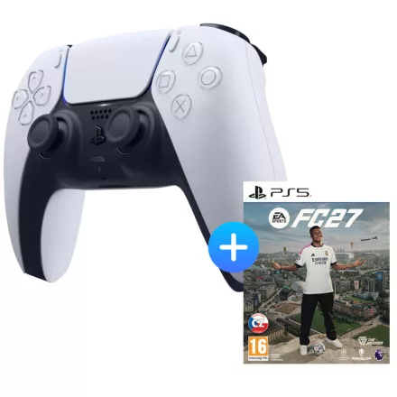 Sony PlayStation 5 DualSense Wireless Controller - White + EA Sports FC 27