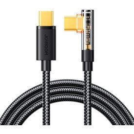   Joyroom USB C kábel oldalsó - USB C gyorstöltéshez és adatátvitelhez 100W 1,2 m fekete (S-CC100A6)