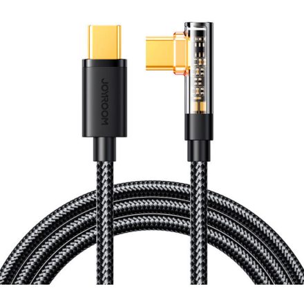 Joyroom USB C kábel oldalsó - USB C gyorstöltéshez és adatátvitelhez 100W 1,2 m fekete (S-CC100A6)