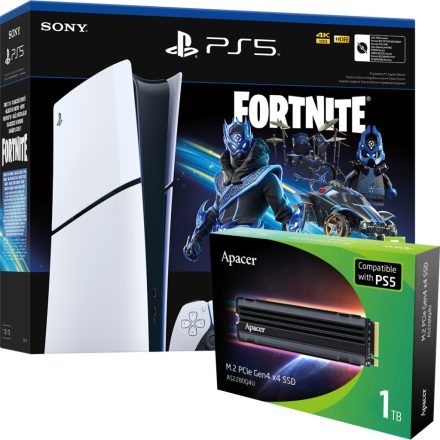 Sony PlayStation 5 Digital Edition (CFI-2000) (Slim) Fortnite Cobalt Star Bundle + Apacer 1TB M.2 SSD