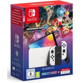   Nintendo Switch OLED Modell 64GB Neon White (fehér) + Mario Kart 8 Deluxe + Nintendo Switch Online 12 hónap