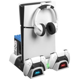   Froggiex FX-P5-C4-W PS5/PS5 Slim Multifunkciós ventilátoros állvány + headset tartó (FX-P5-C4-W)