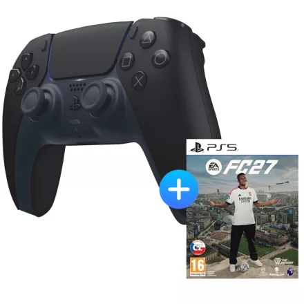 Sony PlayStation 5 DualSense Wireless Controller  - Midnight Black (Platinum Refurbished) + EA Sports FC 27