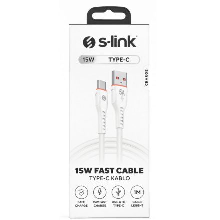 S-Link USB Type A to Type C 1 méteres adat és töltőkábel