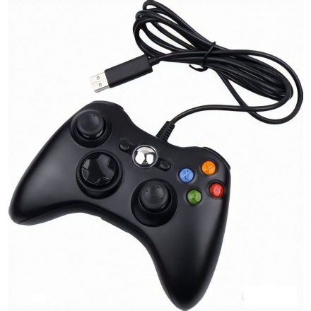 Froggiex FX-X360-PC-B Vezetékes Xbox 360/PC kompatibilis fekete kontroller (FX-X360-PC-B)