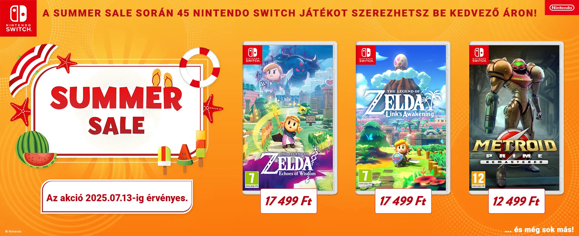 Nintendo Summer Sale 2025 a PlatinumShopnál!